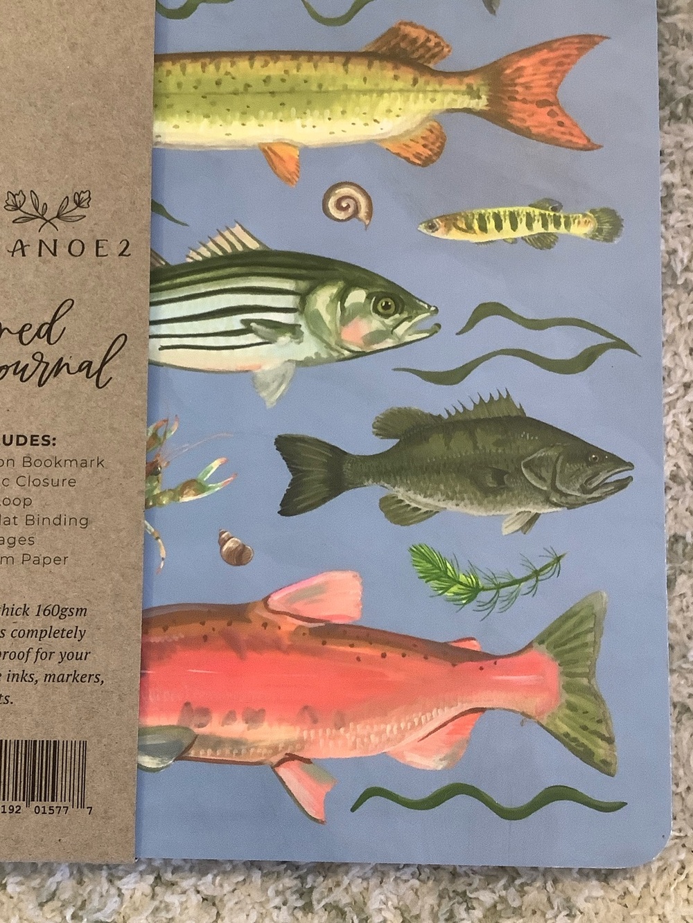 Fish HardCover Lined Notebook Travel Vacation Camping Journal NWT 160lined pages - Picture 3 of 15